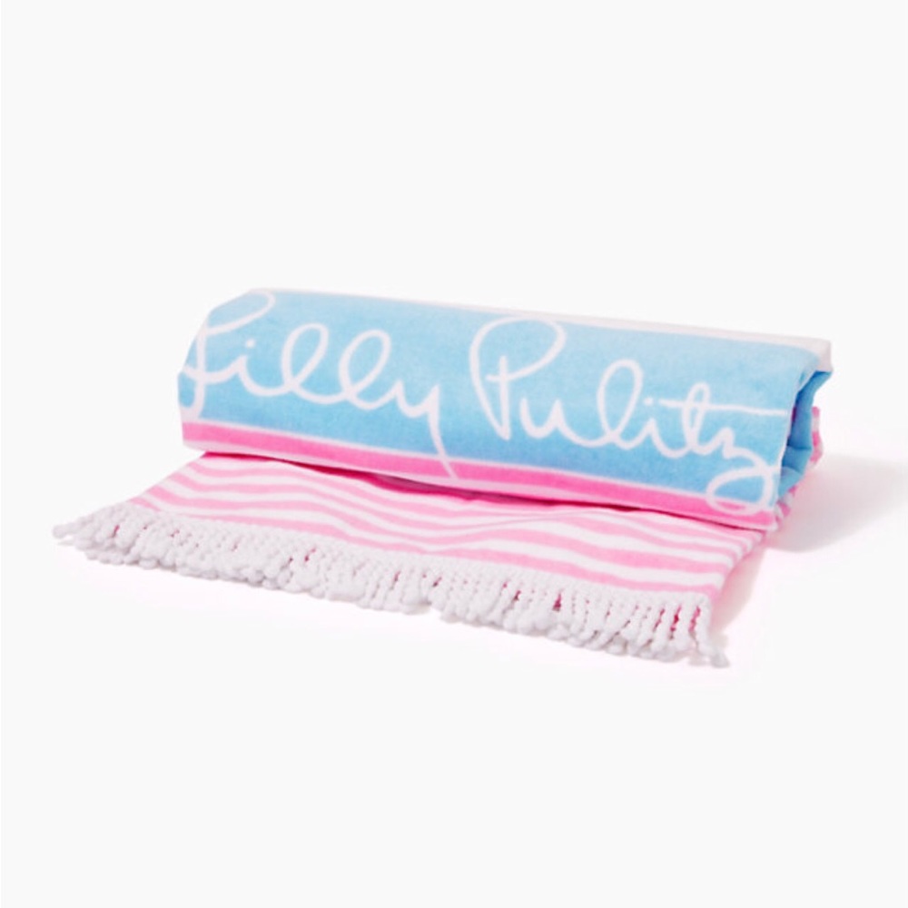 Brand New Lilly Pulitzer Soleil It On Me Striped Logo Beach Towel Oversized